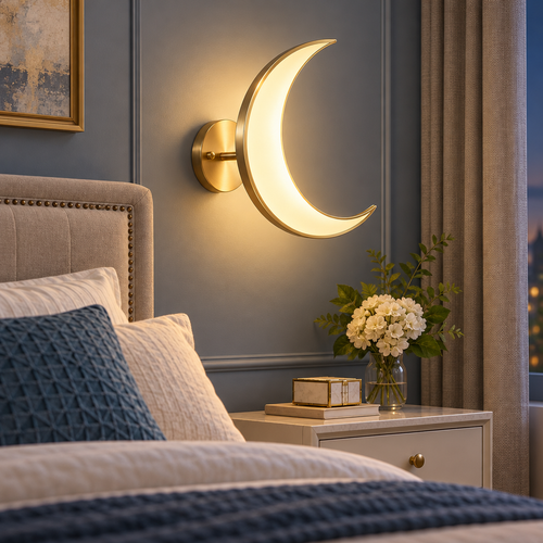 Golden Crescent Wall Sconce