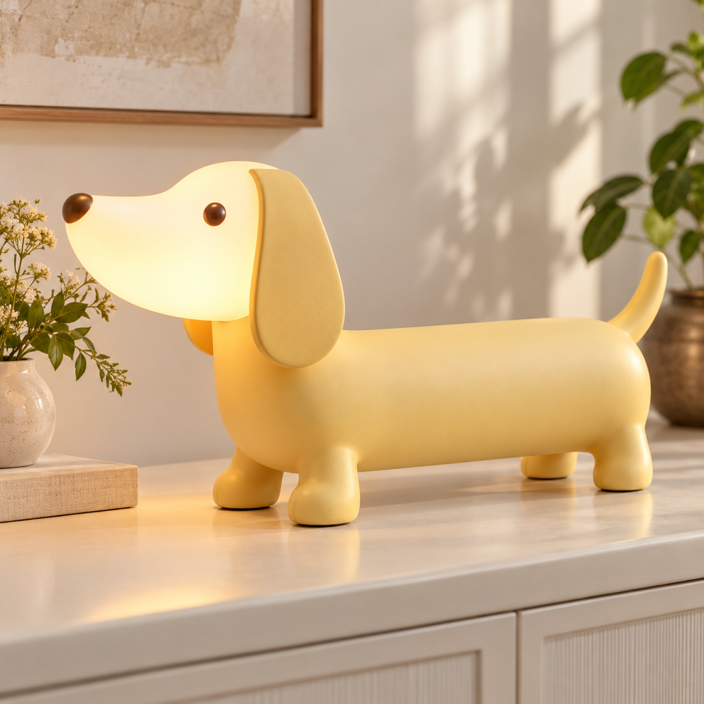 Yellow Dachshund Table Lamp