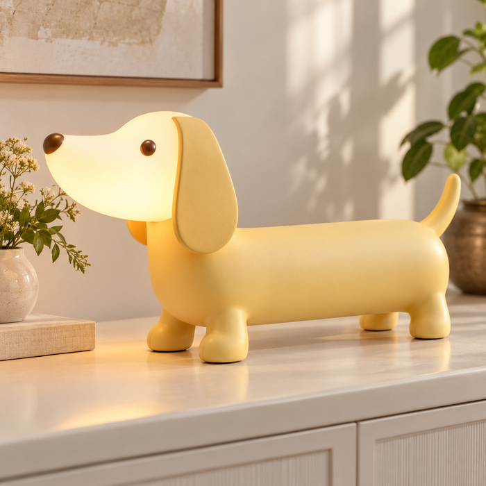 Yellow Dachshund Table Lamp