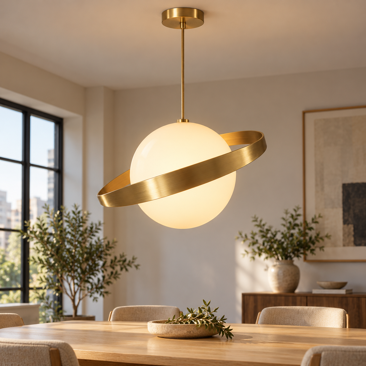 Saturn Globe Pendant Light