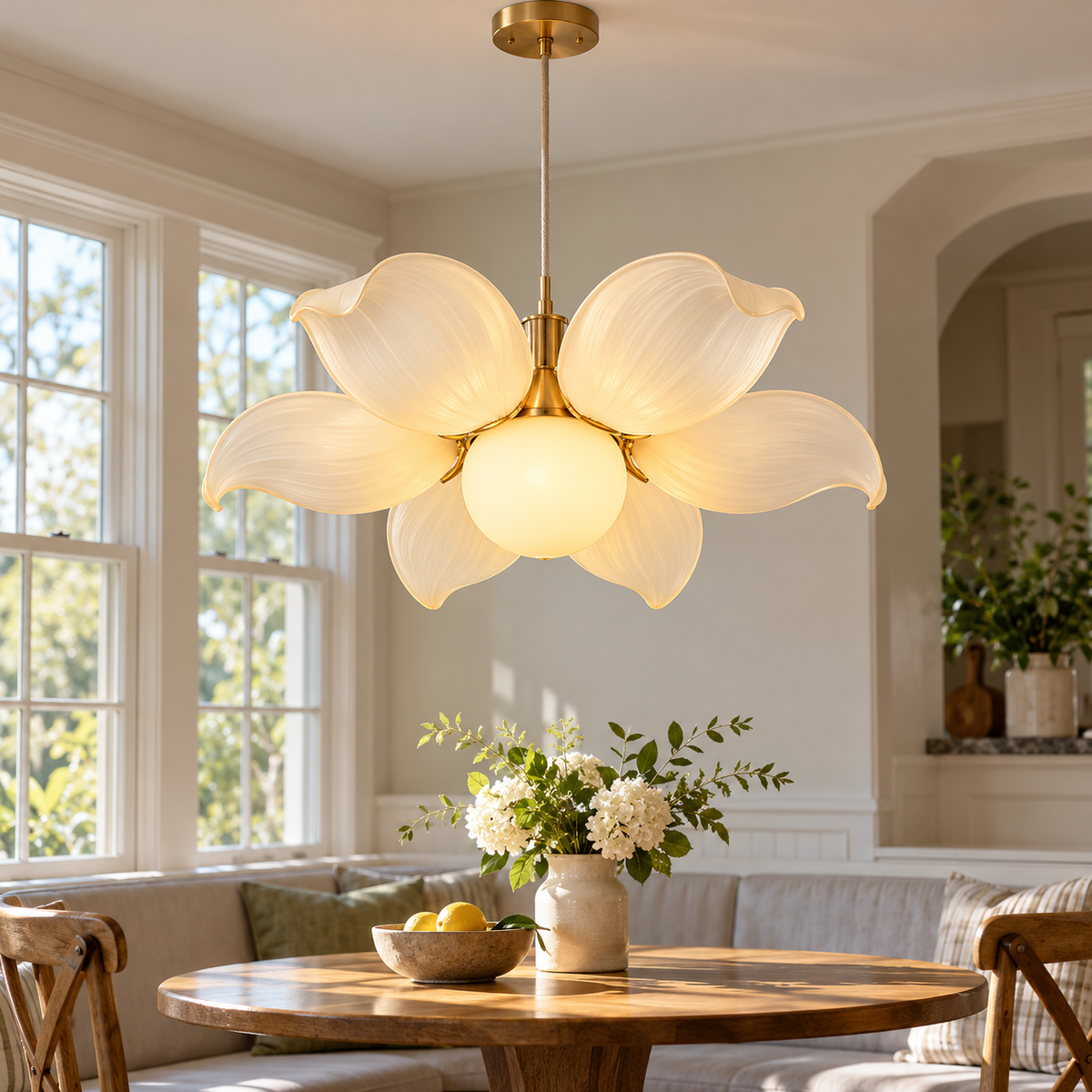 Ivory Petal Pendant Light