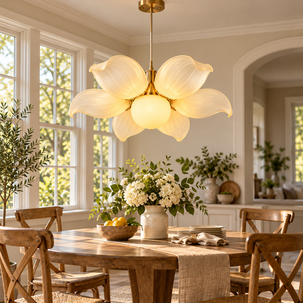 Ivory Petal Pendant Light